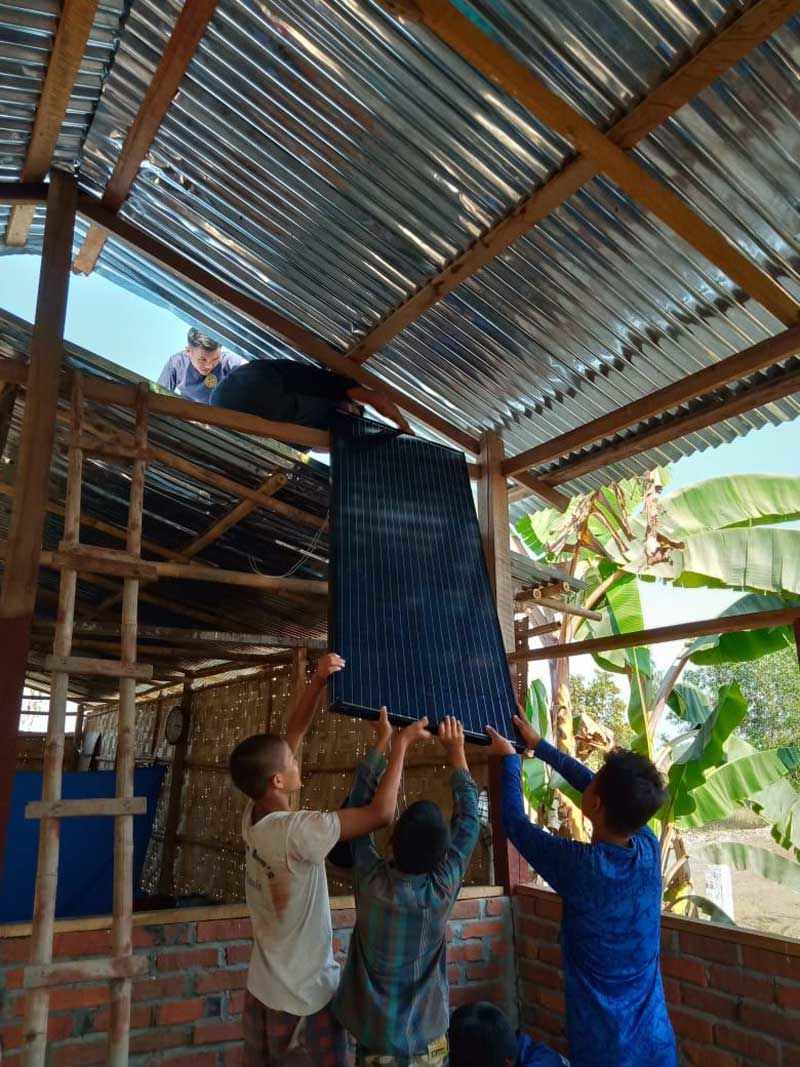 installation of solar panel